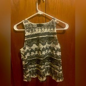 Black and white lace Topshop top